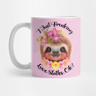 Cute Sloth with Flower Mug